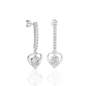 1/4 ctw Round Lab Grown Diamond Drop Earrings