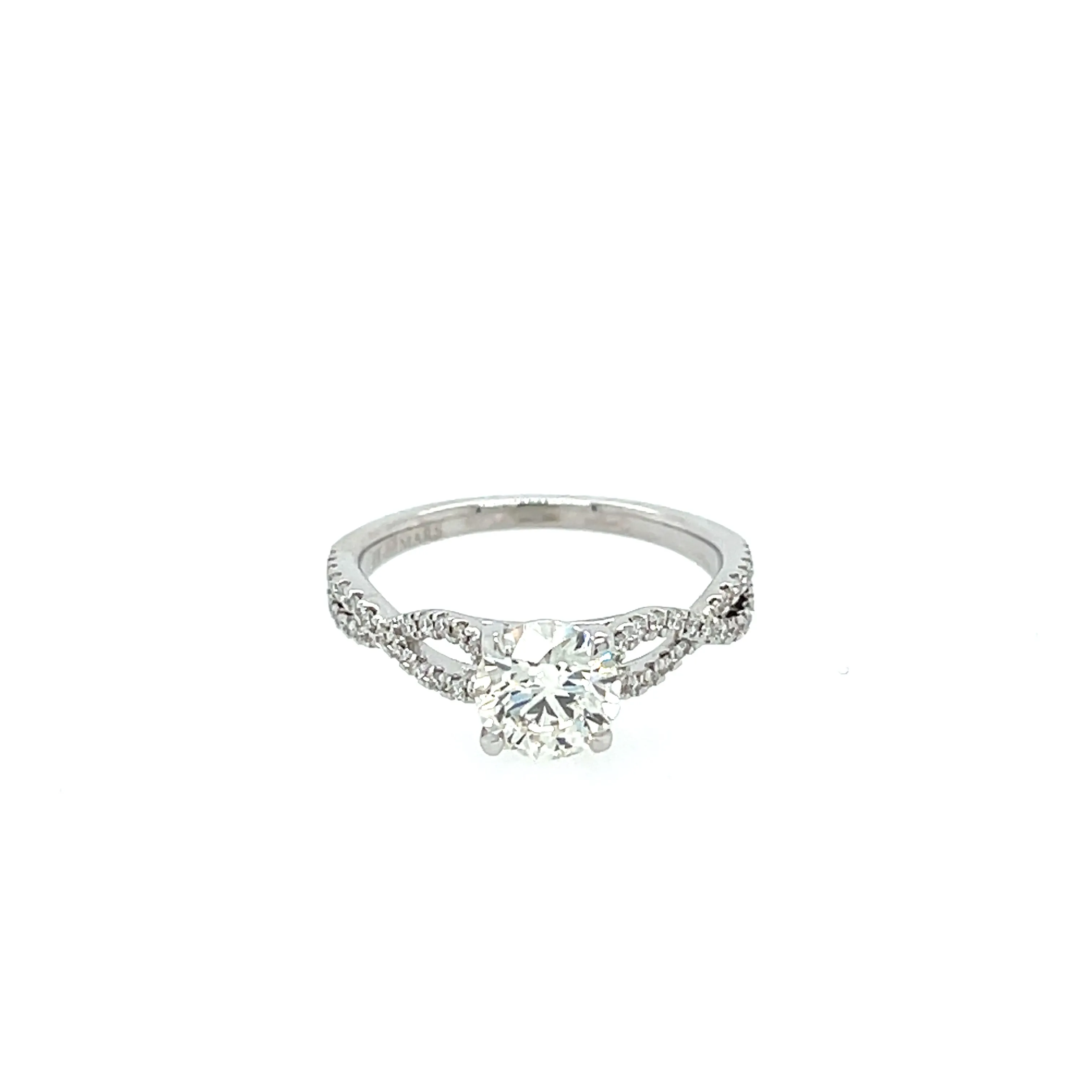 14k White Gold 1.00ct Round Infinity Design Ring