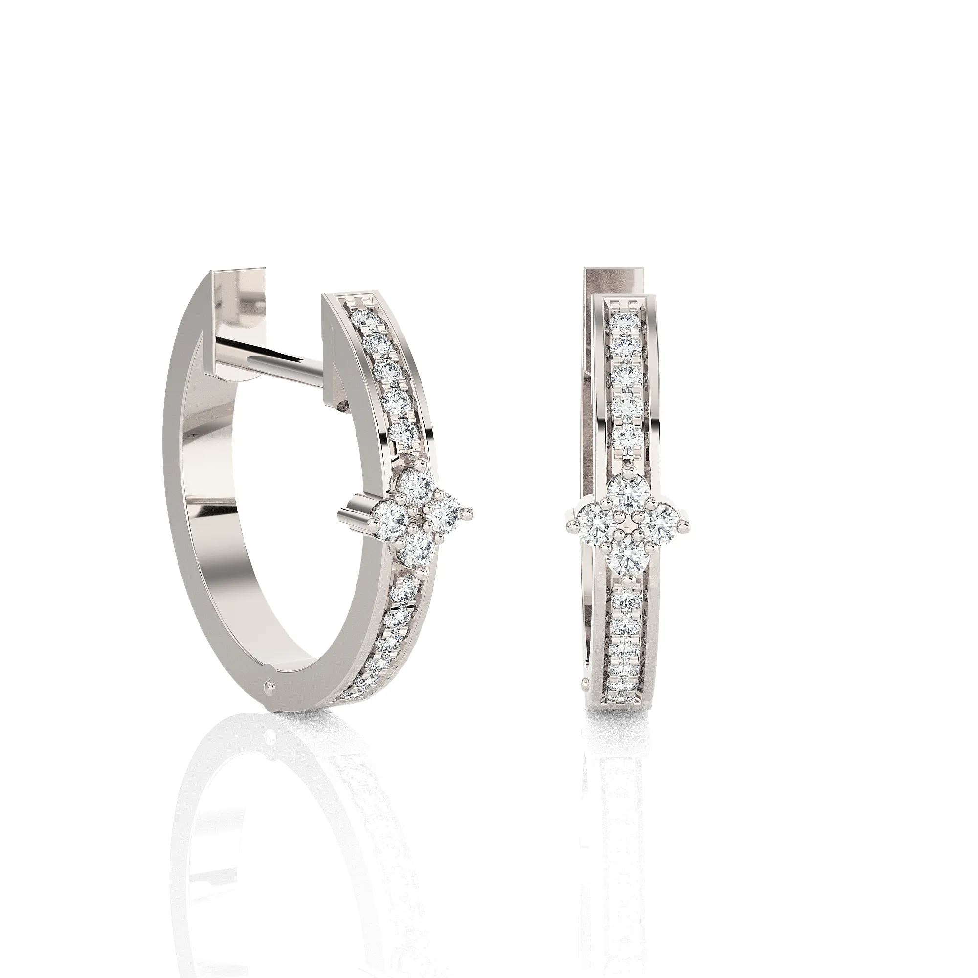 1/5 ctw Round Lab Grown Diamond Huggie Hoop Earrings