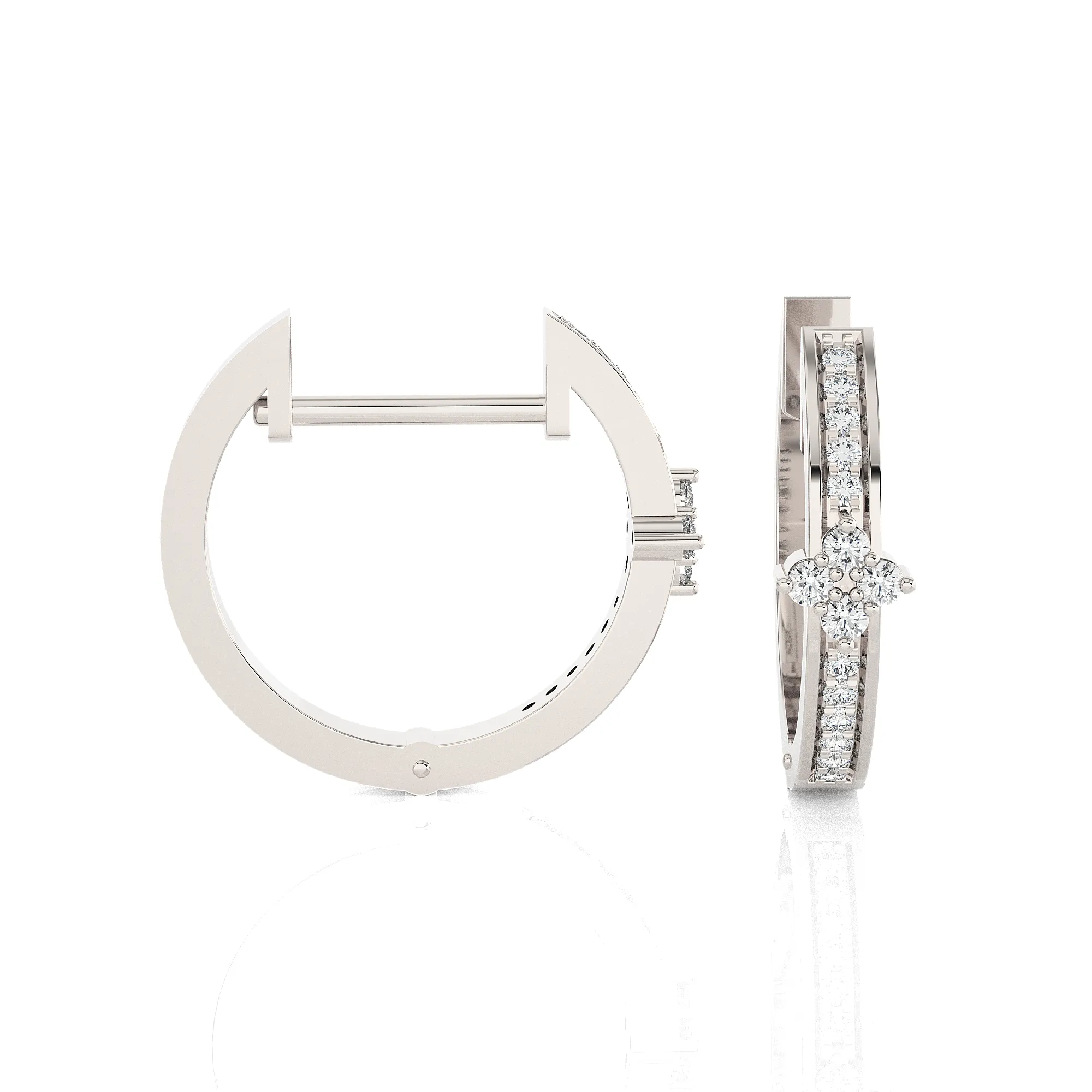 1/5 ctw Round Lab Grown Diamond Huggie Hoop Earrings