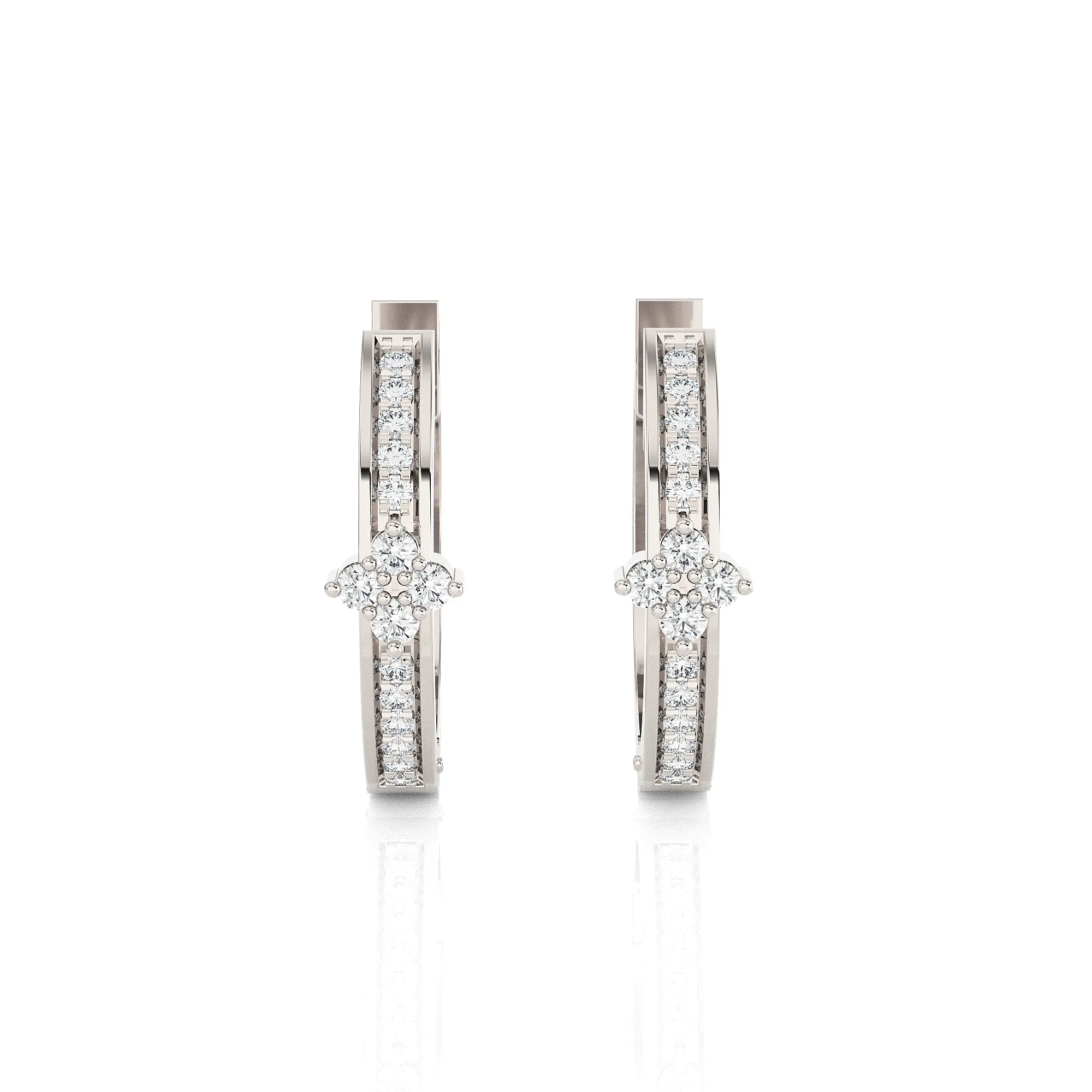 1/5 ctw Round Lab Grown Diamond Huggie Hoop Earrings