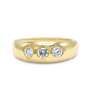 18ct Brilliant Cut Diamond Trilogy Gypsy Ring