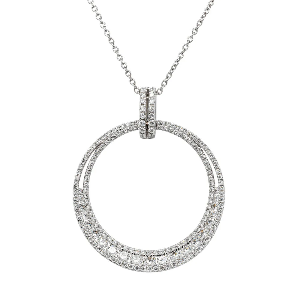 18ct White Gold Diamond Circle Pendant