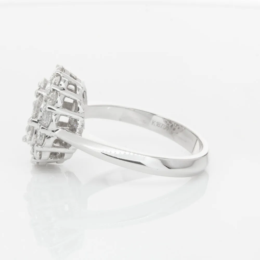 18ct White Gold Diamond Cluster Ring