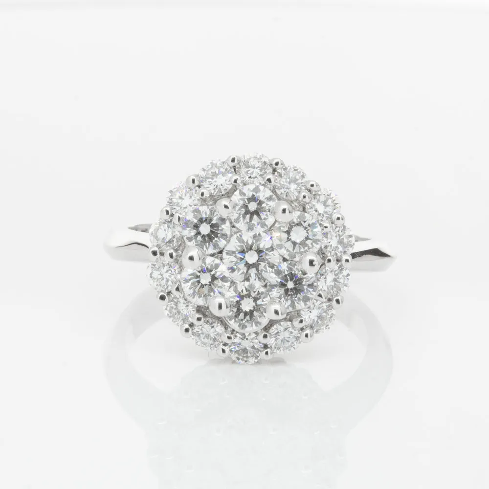 18ct White Gold Diamond Cluster Ring