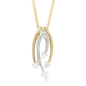 18ct Yellow & White Gold Diamond Pendant