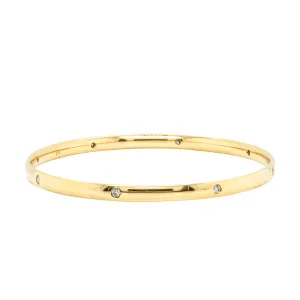 18ct Yellow Gold Diamond Lucky Bangle