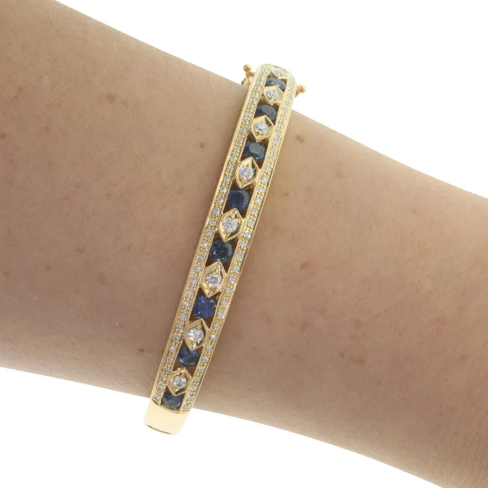 18ct Yellow Gold Sapphire & Diamond Bracelet