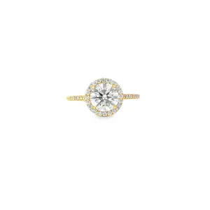 18k Yellow Gold 1.51ct Round Brilliant Cut Diamond Ultra Thin Pave Ring