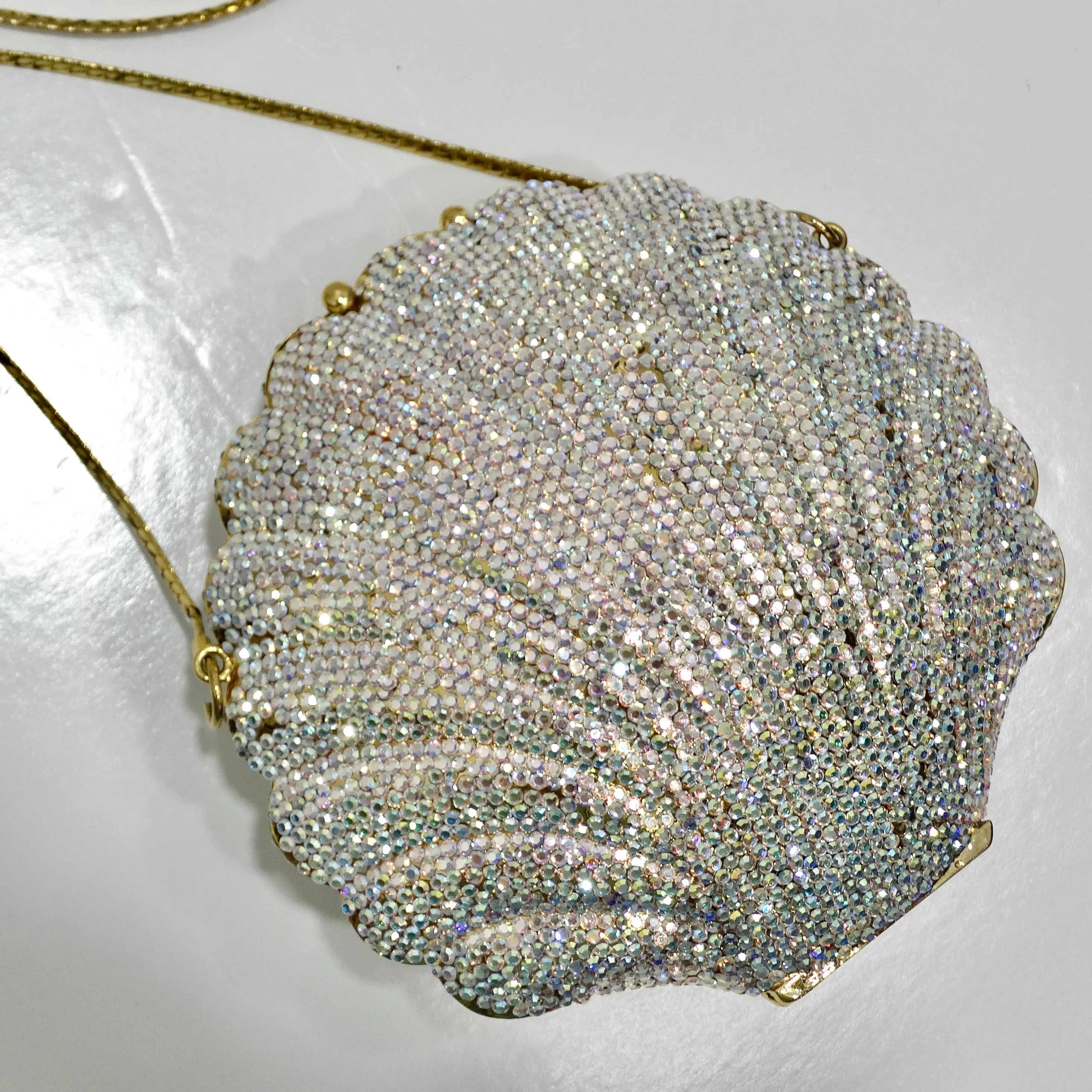 1980s Swarovski Crystal Sea Shell Handbag