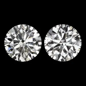 2 CARAT EXCELLENT CUT DIAMOND STUD EARRINGS ROUND BRILLIANT CUT MATCHING PAIR