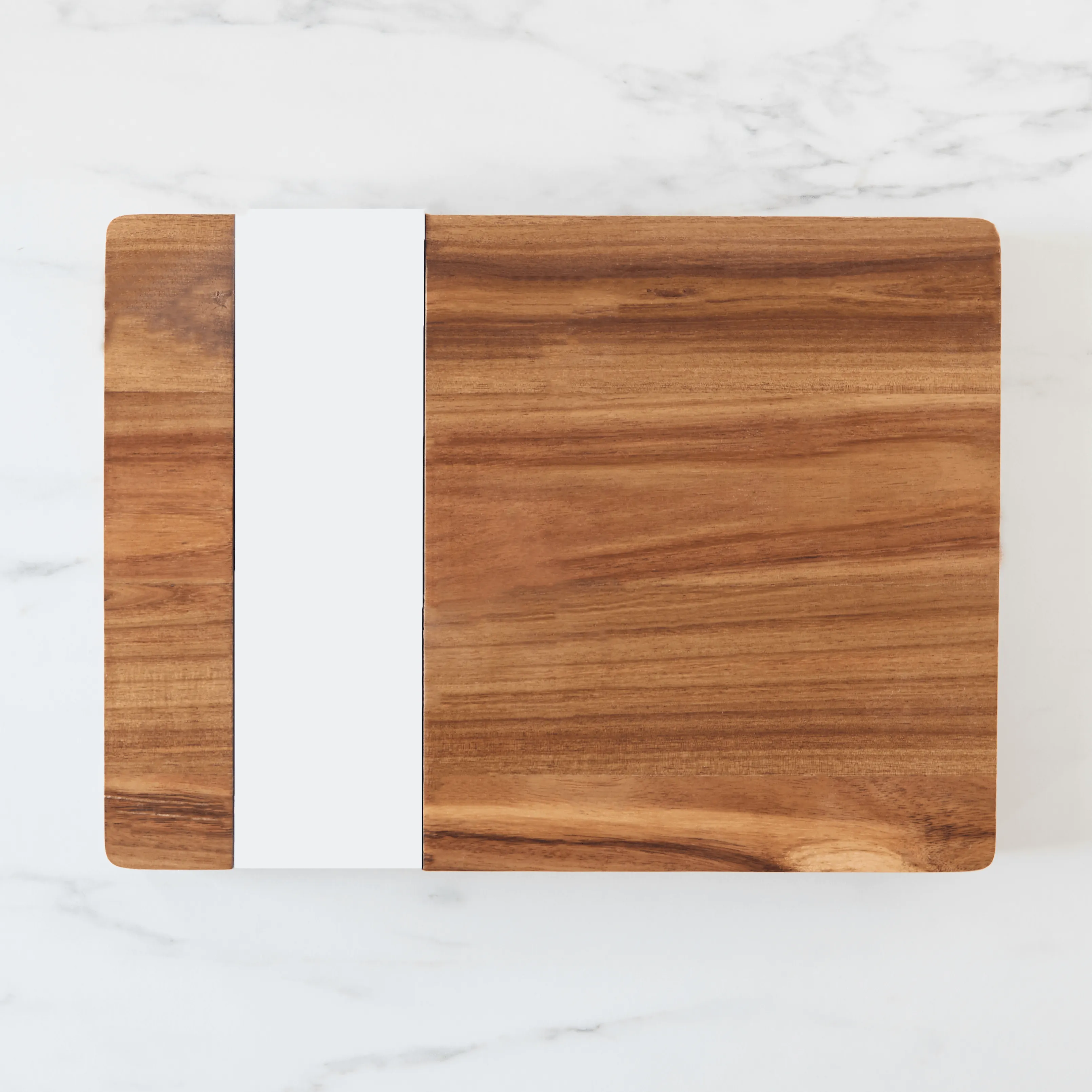 2-In-1 Acacia Wood & White Marble Serve Board