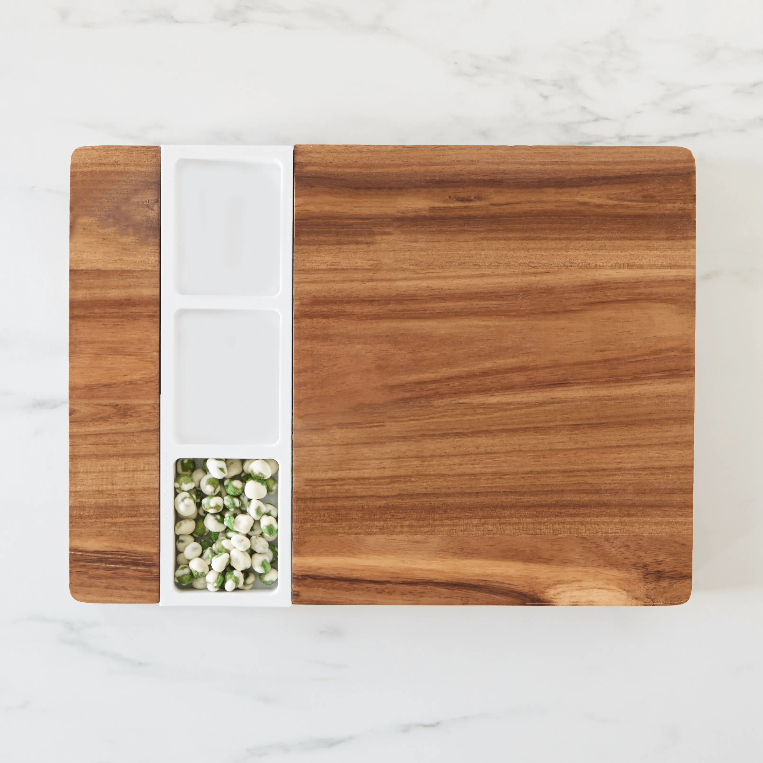 2-In-1 Acacia Wood & White Marble Serve Board