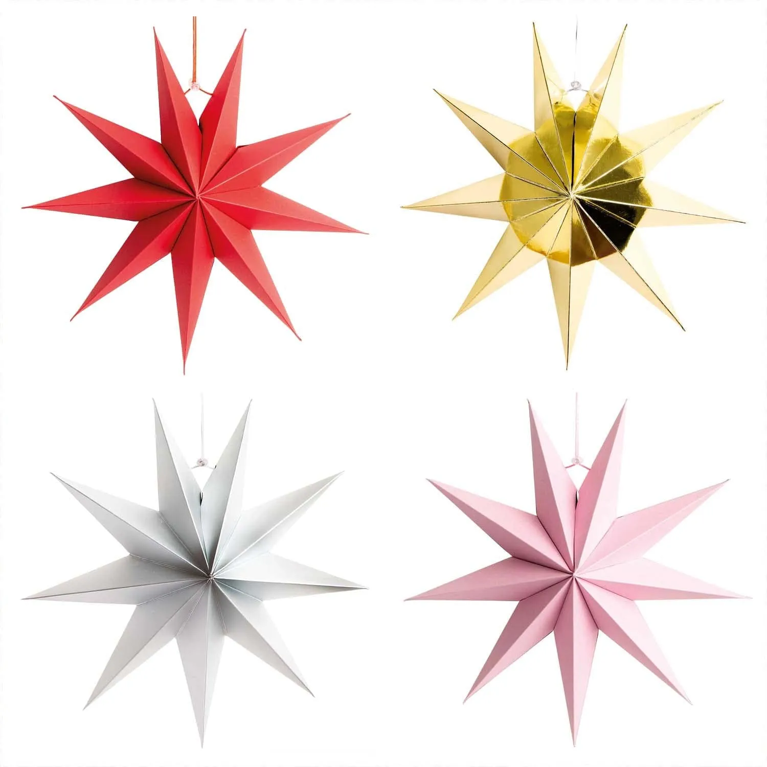 28cm Scandinavian Star Decoration - Matte Red