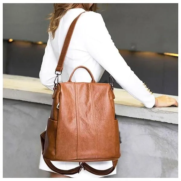 3-Way PU Leather Anti-Theft Backpack | 1801