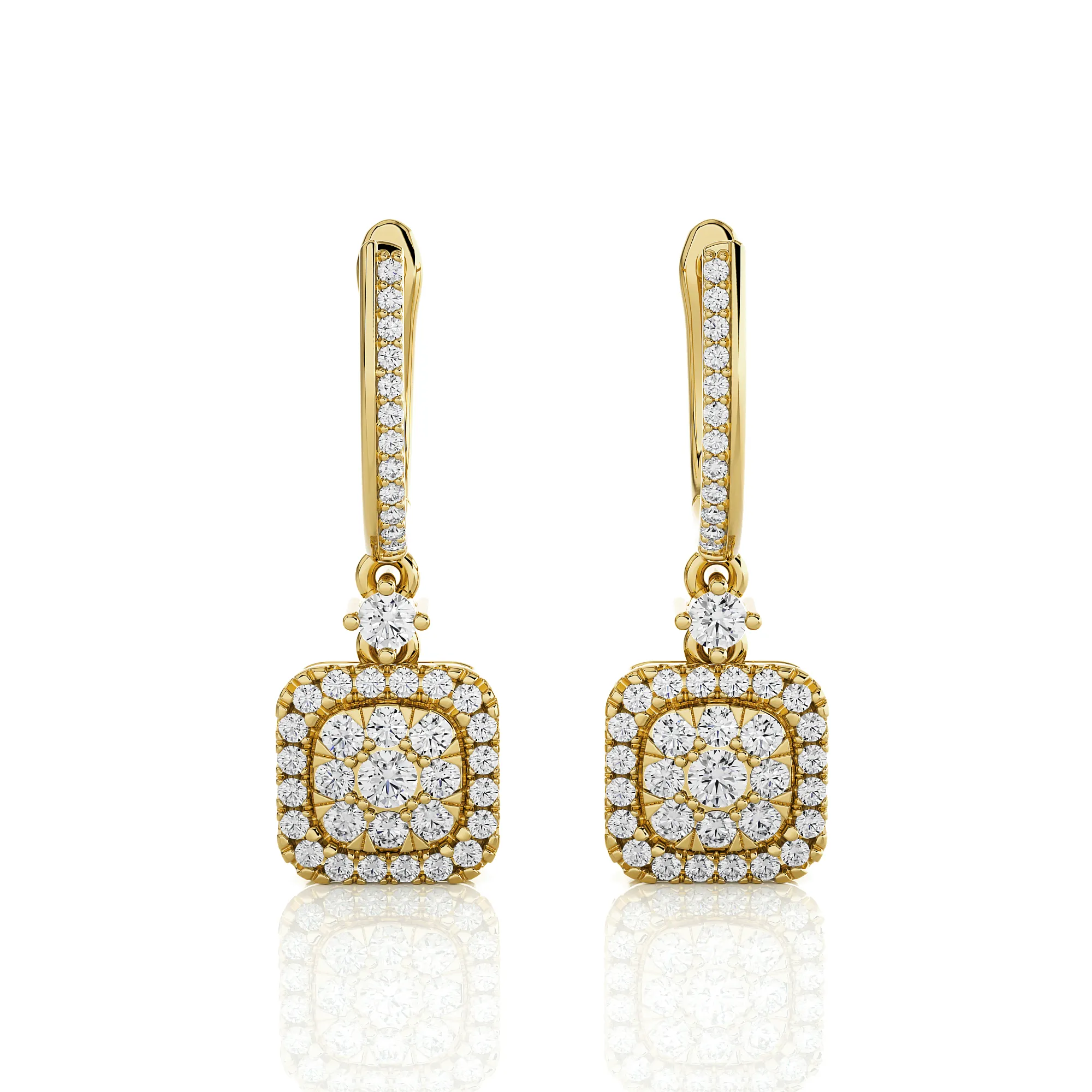 3/4 ctw Round Lab Grown Diamond Drop Earrings