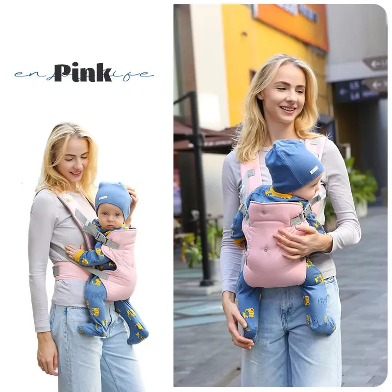 4 in 1 Multifunction Baby Carrier Front Facing Infant Sling Wrap Baby Kangaroo Bag Washable Lumbar Stool Baby Carrier Strap