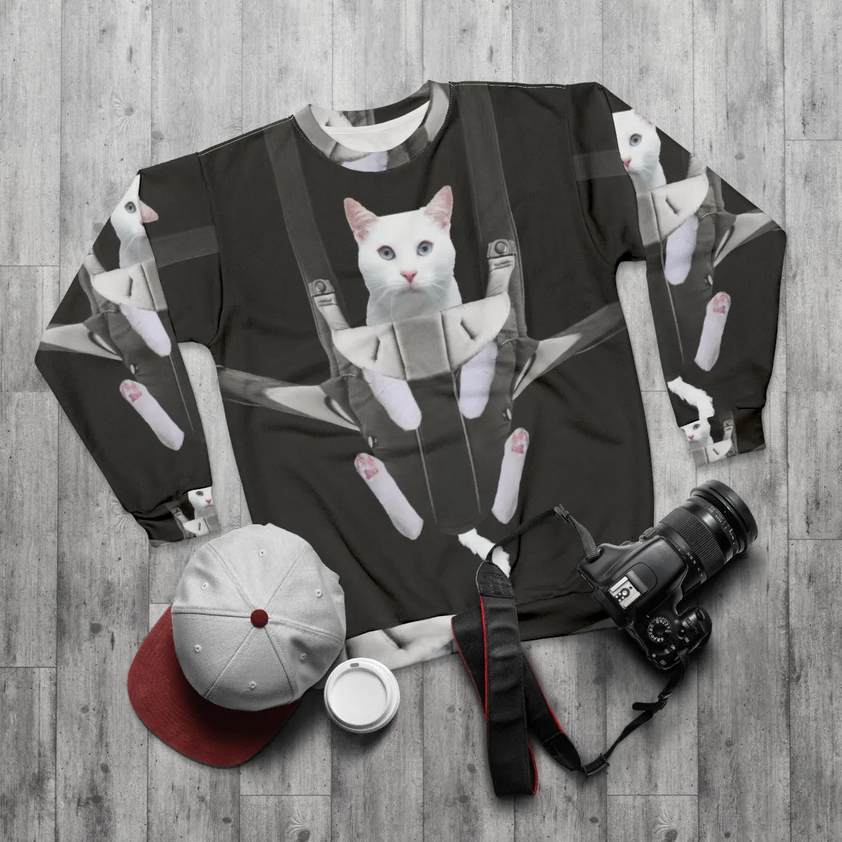 Adorable Cat in Baby Carrier Sweatshirt - Unique Cat Lover Gift