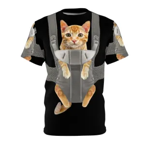 Adorable Orange Cat in Baby Carrier T-shirt - Monty the Cat