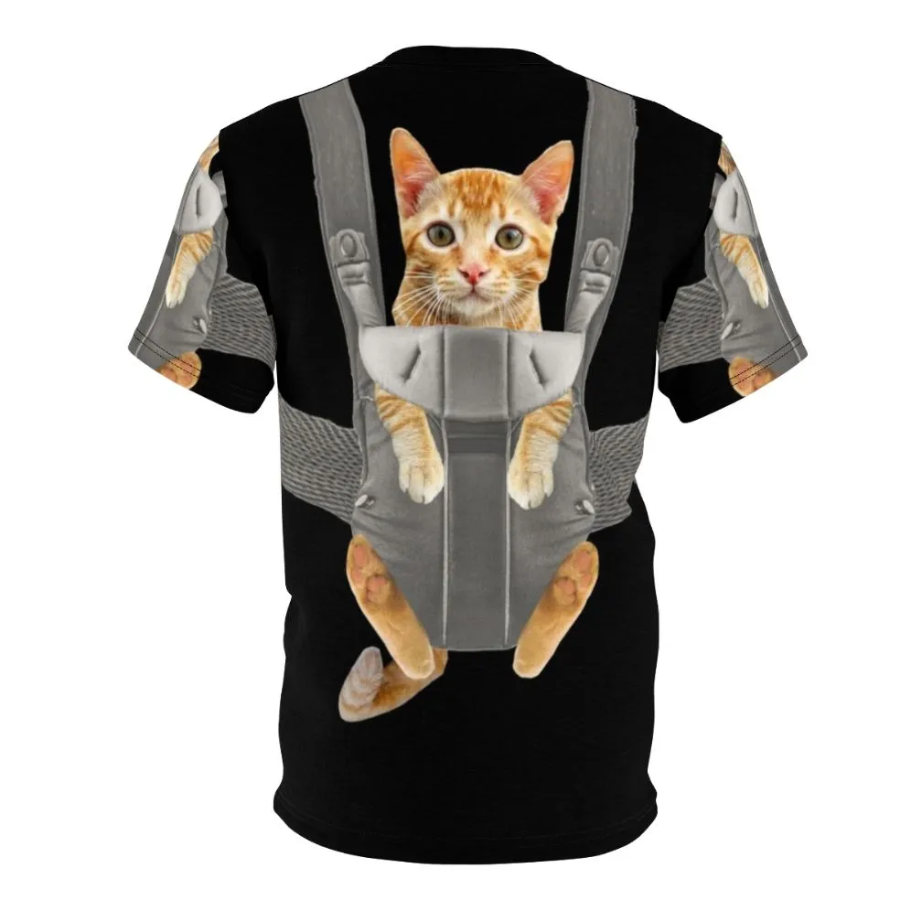 Adorable Orange Cat in Baby Carrier T-shirt - Monty the Cat