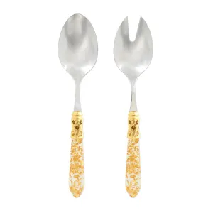 Aladdin Brilliant Gold Fleck Salad Server Set