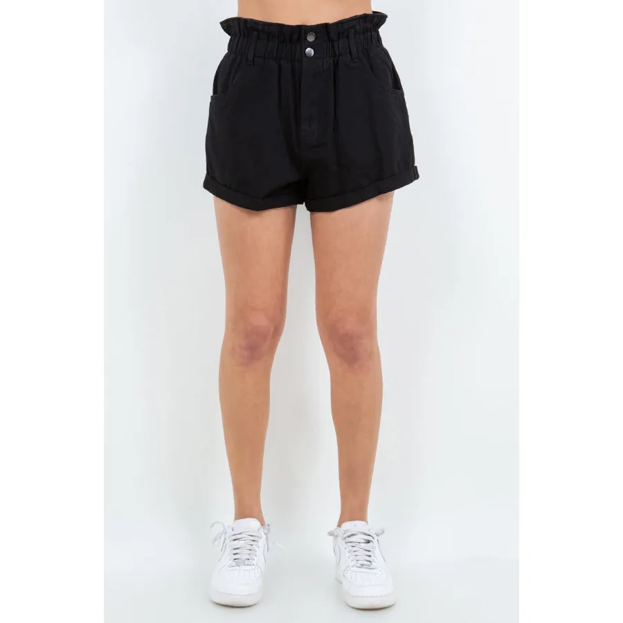 American Bazi High Waist Paper Bag Shorts