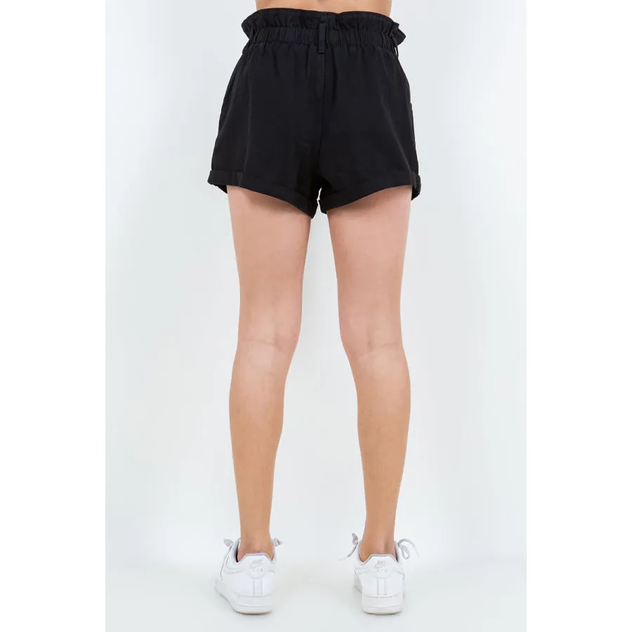 American Bazi High Waist Paper Bag Shorts