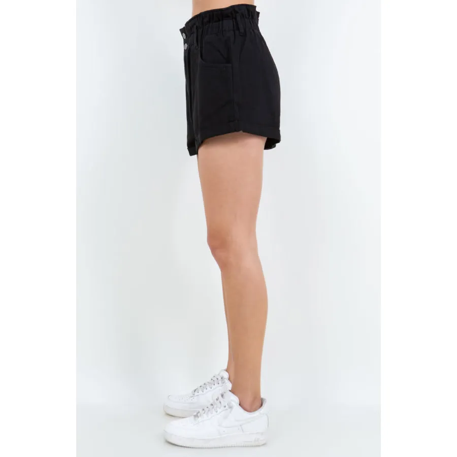 American Bazi High Waist Paper Bag Shorts