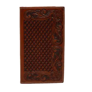 Ariat® Men's Rodeo Basket Weaved Floral Embossed Wallet A3544208