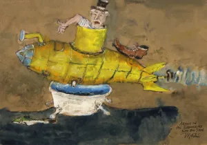 Artist in His Submarine with Big Shoe