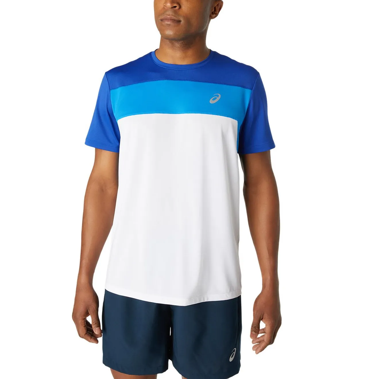 Asics Men&#x27;s Race Short Sleeve Top Brilliant White/Monaco Blue | Buy Asics Men&#x27;s Race Short Sleeve Top Brilliant White/Monaco Blue here | Outnorth