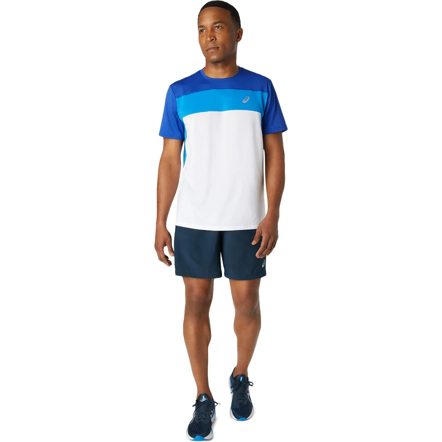 Asics Men&#x27;s Race Short Sleeve Top Brilliant White/Monaco Blue | Buy Asics Men&#x27;s Race Short Sleeve Top Brilliant White/Monaco Blue here | Outnorth