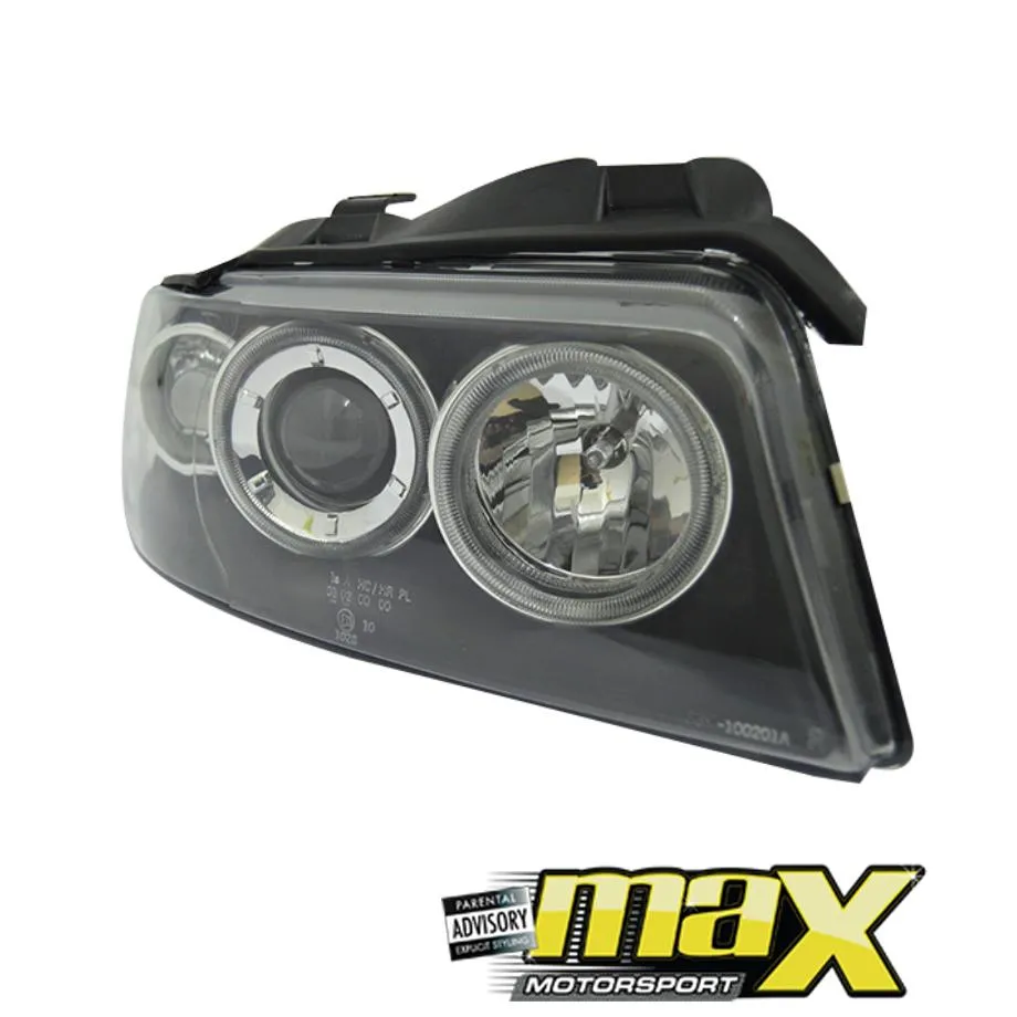 Audi A4 Angel Eye Headlights With Projector 2001-03 (Black)