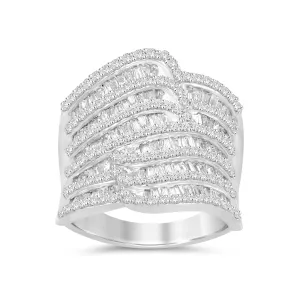 Baguette Channel Dress Ring with 2.00ct of Diamonds in 9ct White Gold