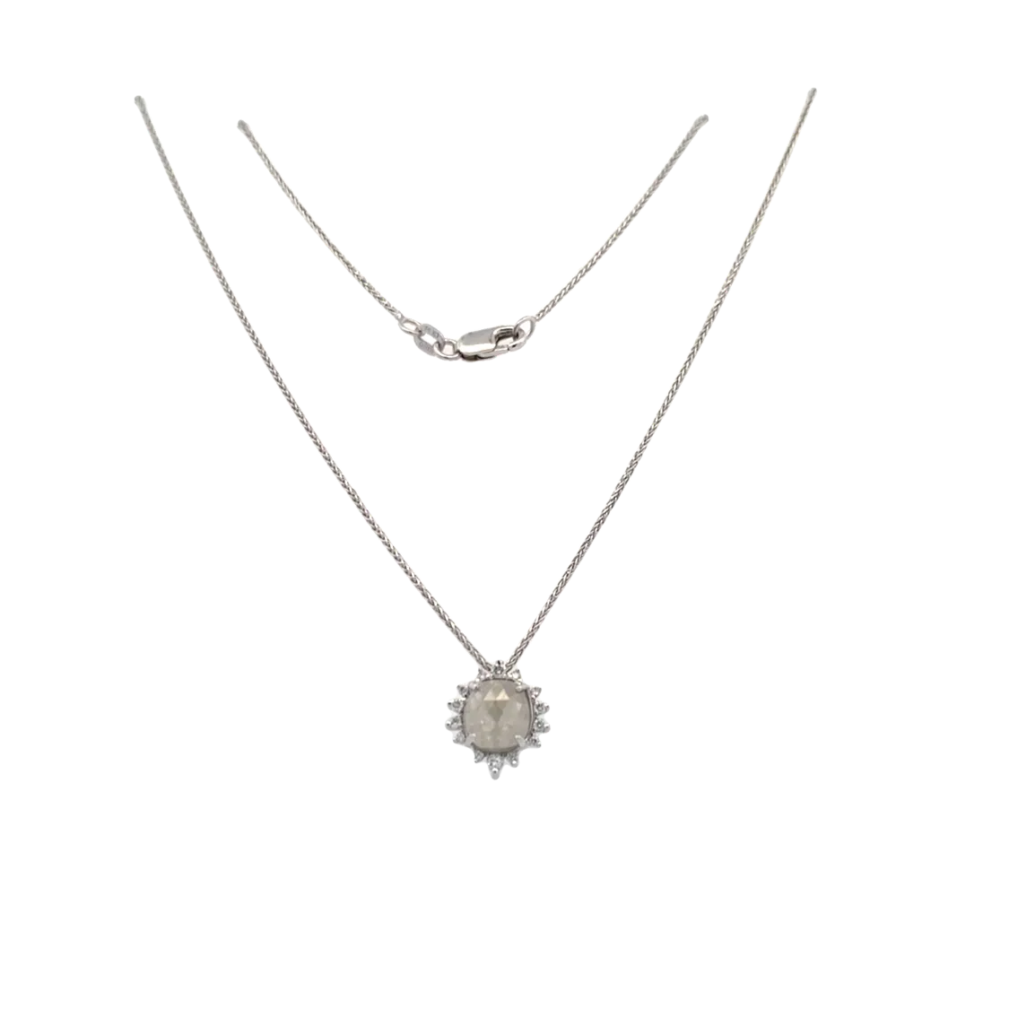 Beeghly & Co. White Gold Halo Diamond Pendant