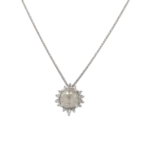 Beeghly & Co. White Gold Halo Diamond Pendant