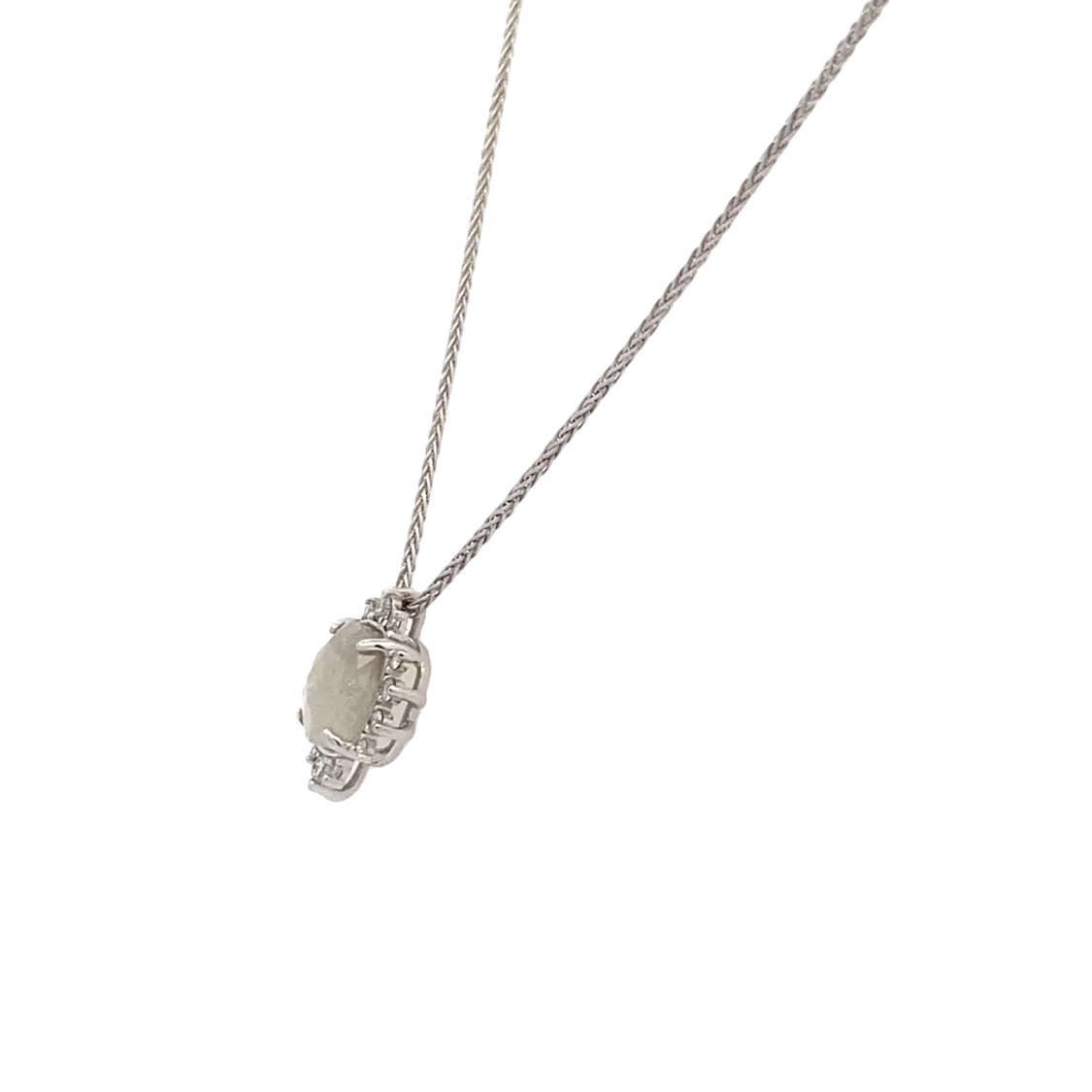 Beeghly & Co. White Gold Halo Diamond Pendant