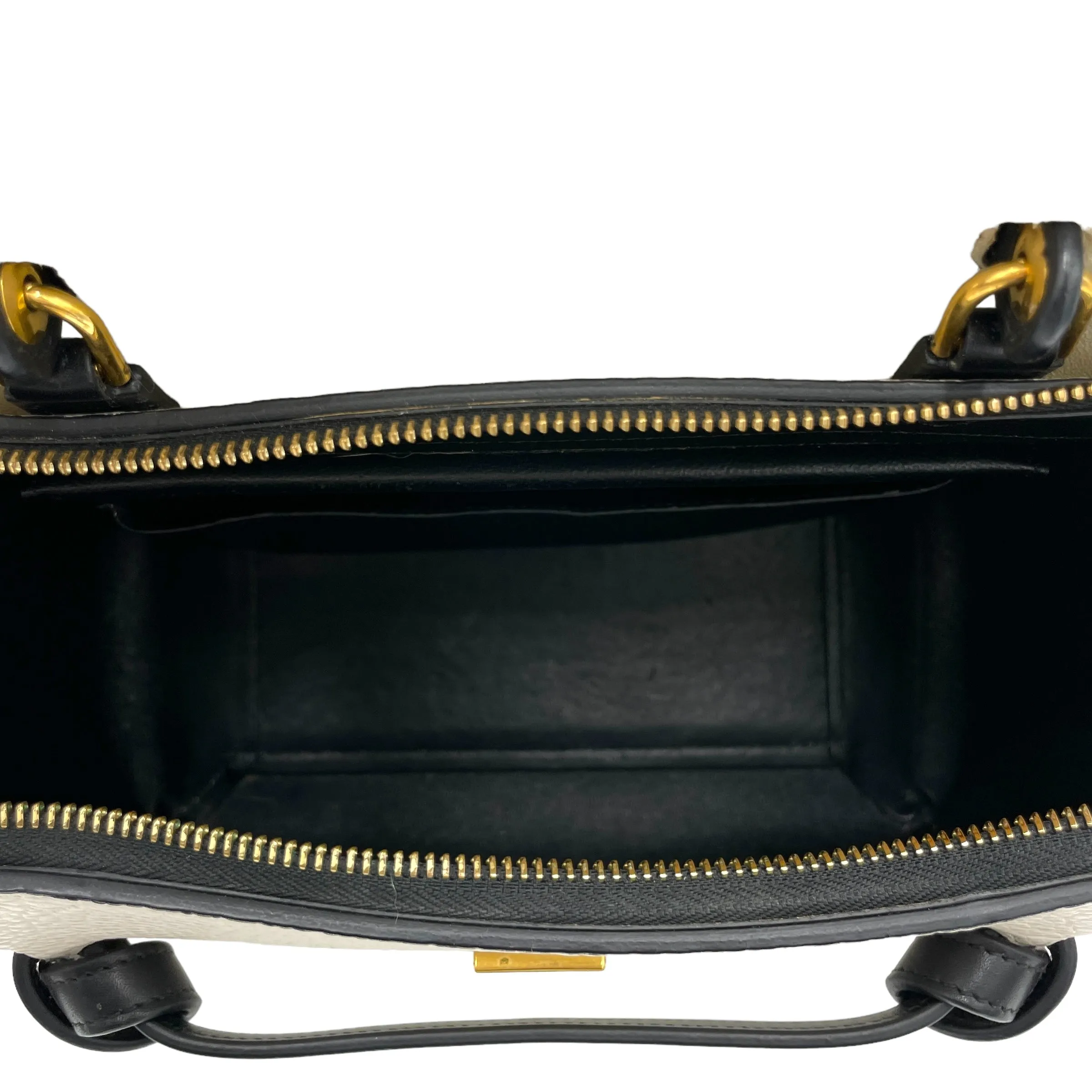 Belt Top Handle Bag Mini White in Calfskin, Gold hardware