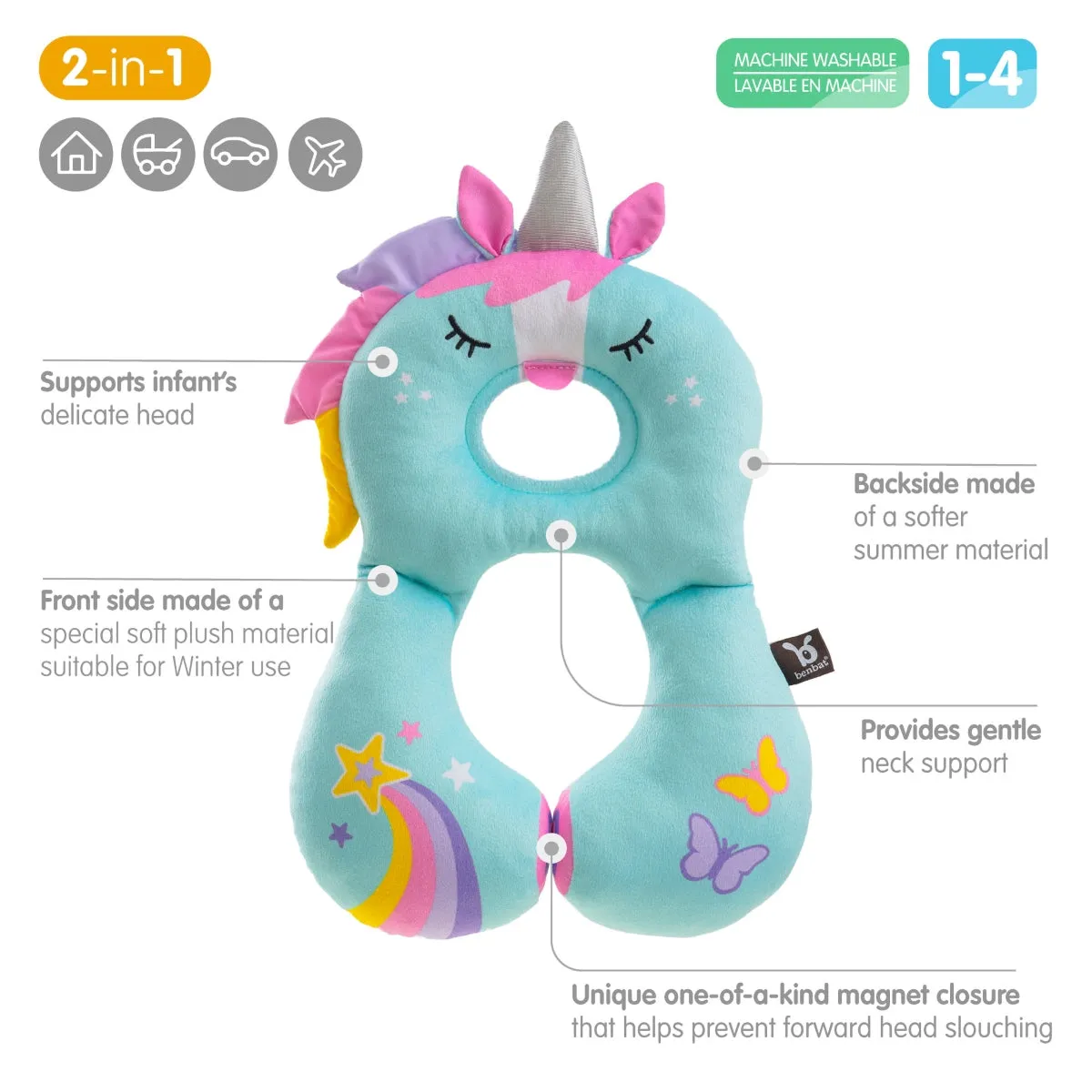 Benbat - Toddler Head & Neck Support Unicorn