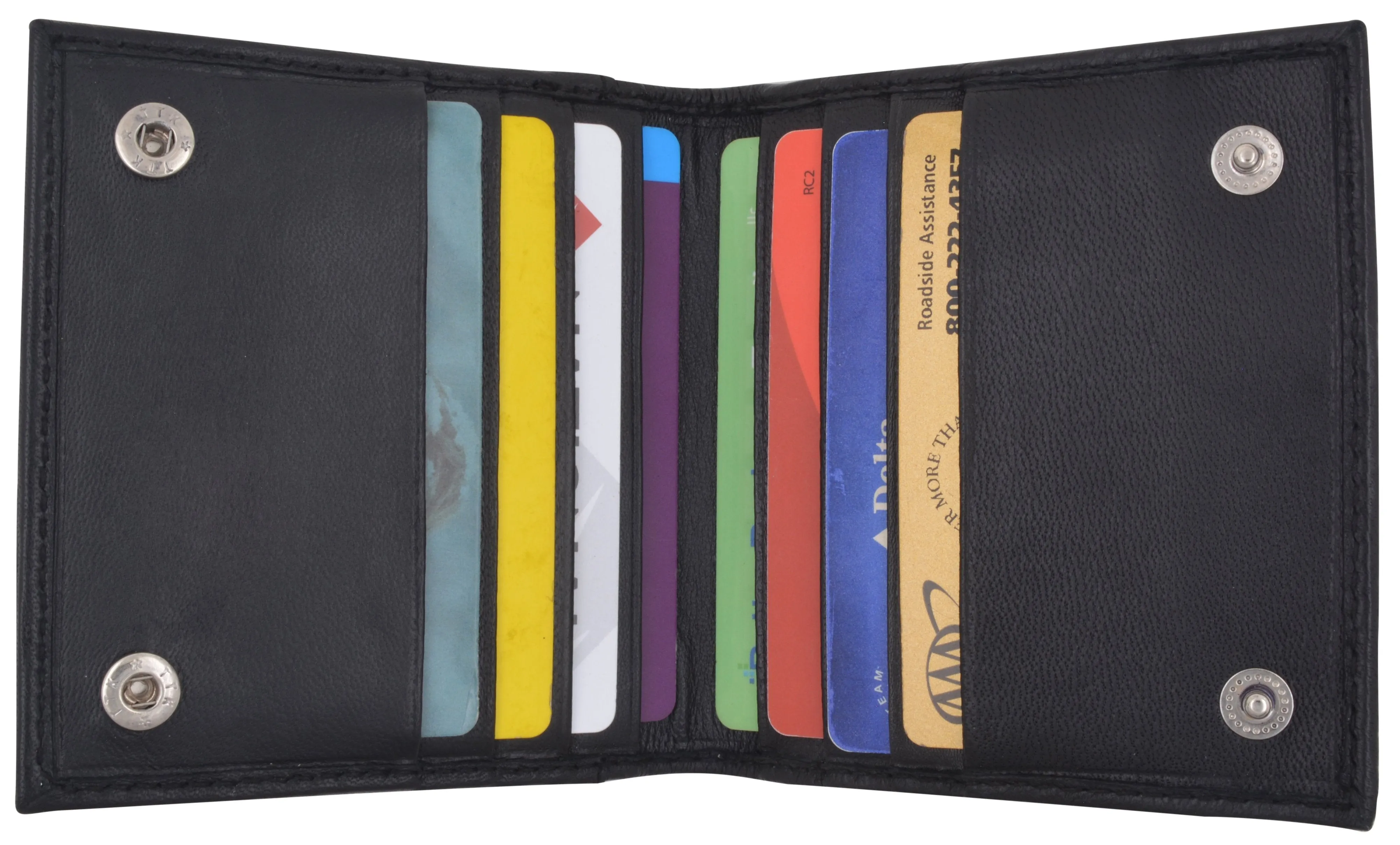 Bifold Credit Card Holder with Snap Button Closure by Marshal 80