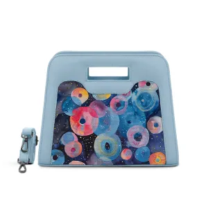 Blue Chic Peek Handbag Galaxy Circles