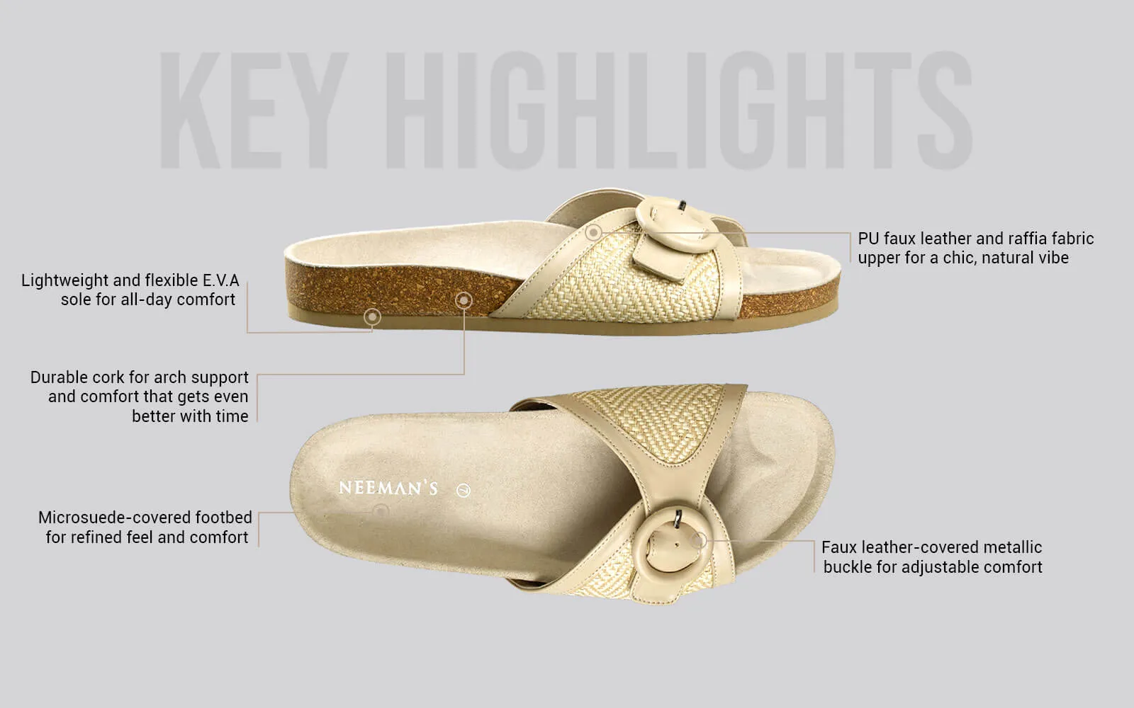 Boheme Chic Slides : Beige