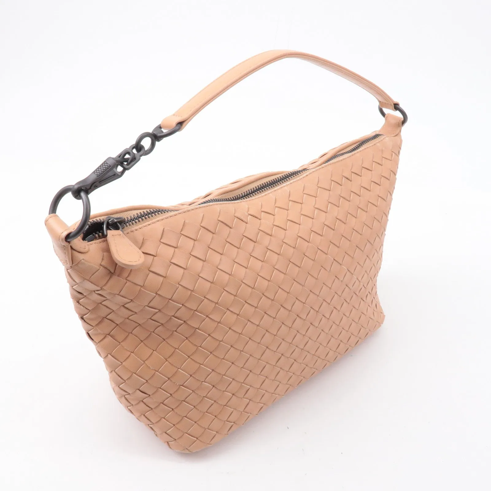 BOTTEGA VENETA Intrecciato Leather Shoulder Bag Beige 239988