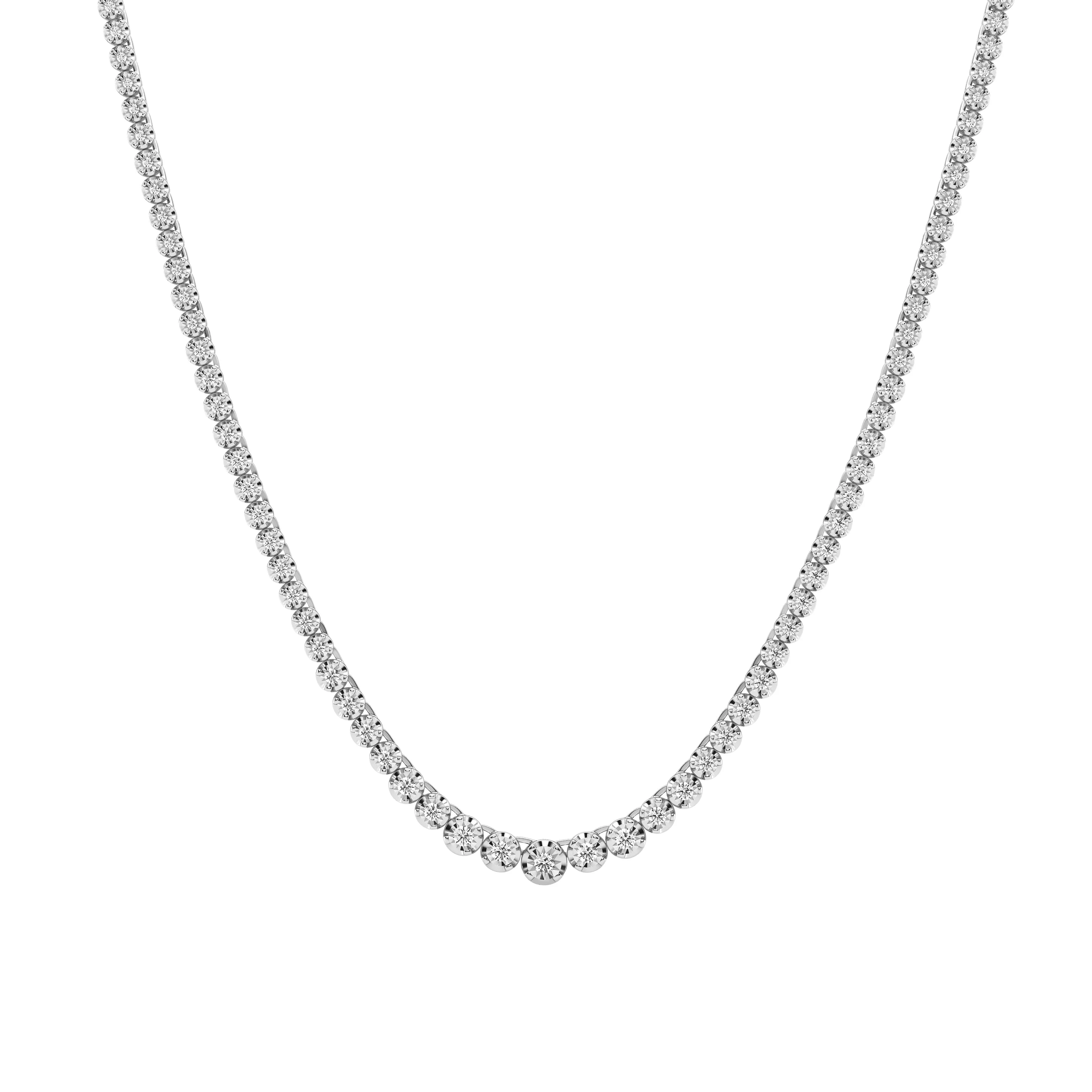 Brilliant Claw Tennis Necklace with 1.00ct of Laboratory Grown Diamonds in Mirage Sterling Silver and Platinum