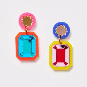 Brilliant Drop Earrings - Rainbow