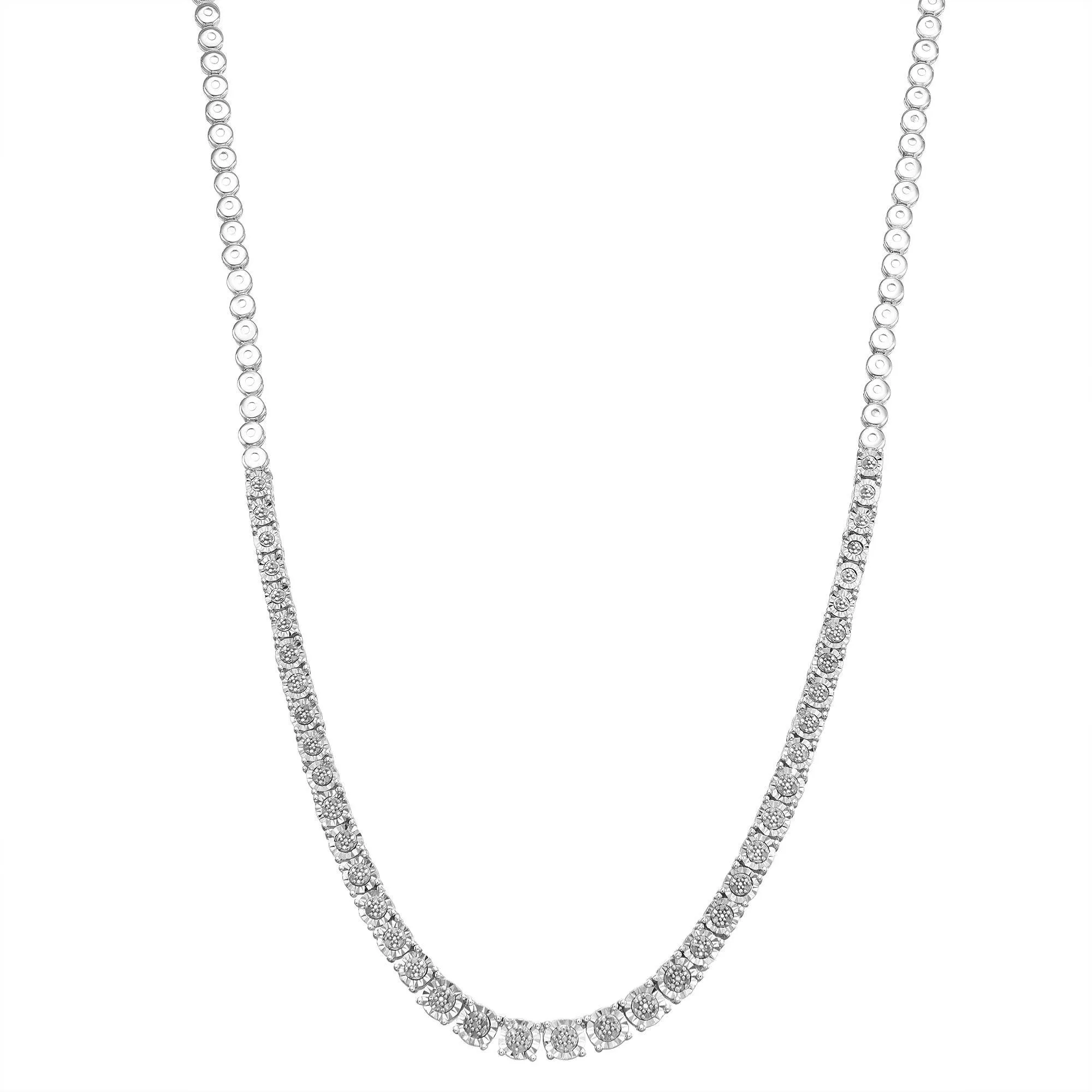 Brilliant Miracle Tennis Necklace with 1/2ct of Diamonds in Sterling Silver