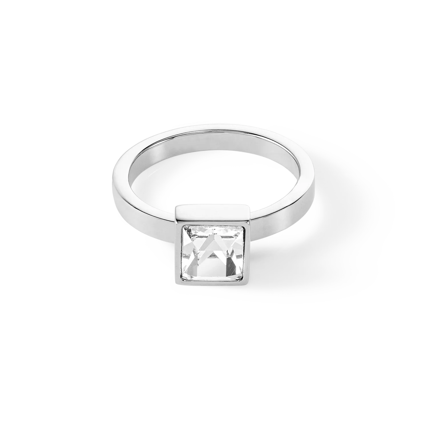 Brilliant Square big ring silver crystal