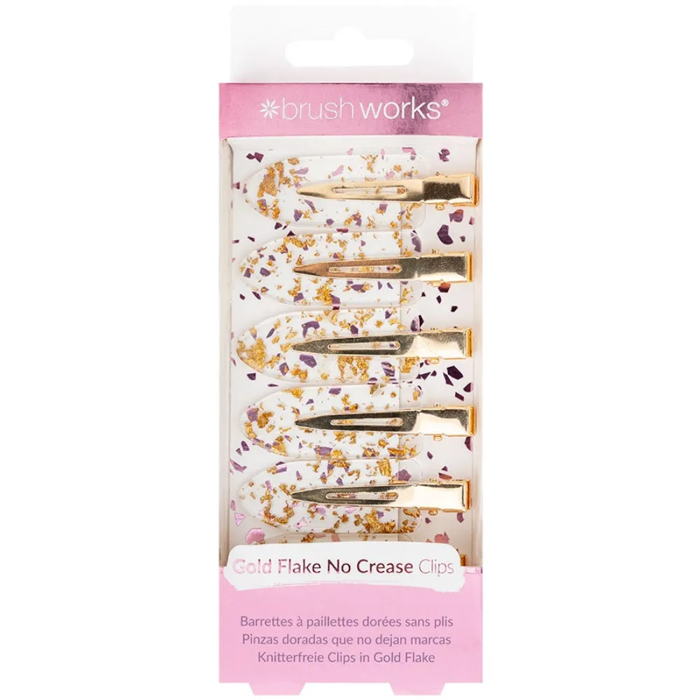 Brushworks Gold Flake No Crease Clips Pack of 6