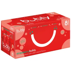 Bubly Strawberry Sparkling Water 8 Pack / 12oz cans