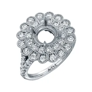 Camila Flower Ring With Milgrain